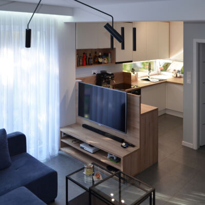 AFG Studio - architektura wnętrz - dwupoziomowe mieszkanie Rybnik - salon