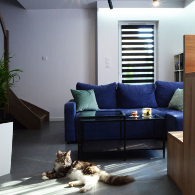 AFG Studio - architektura wnętrz - dwupoziomowe mieszkanie Rybnik - salon