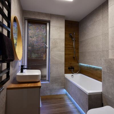 AFG Studio - architektura wnętrz - dwupoziomowe mieszkanie Rybnik - łazienka